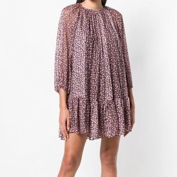 Ulla Johnson Dresses & Skirts - Ulla Johnson Adena Silk Floral Mini Dress in Cocoa Print -Rare